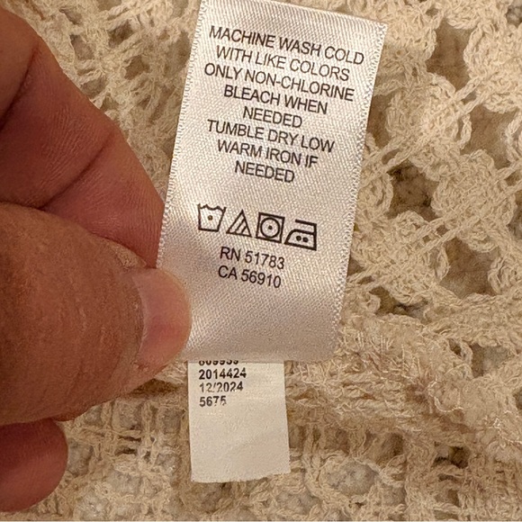 Maurices Crochet Open Front Cardigan Cover Up NEW Women Medium Creamy Beige Gift - Picture 14 of 15